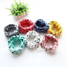 New Autumn Winter baby scarf 40*40cm star anchor bike printed kids cotton scarf children collar boys girls scarves Wholesale