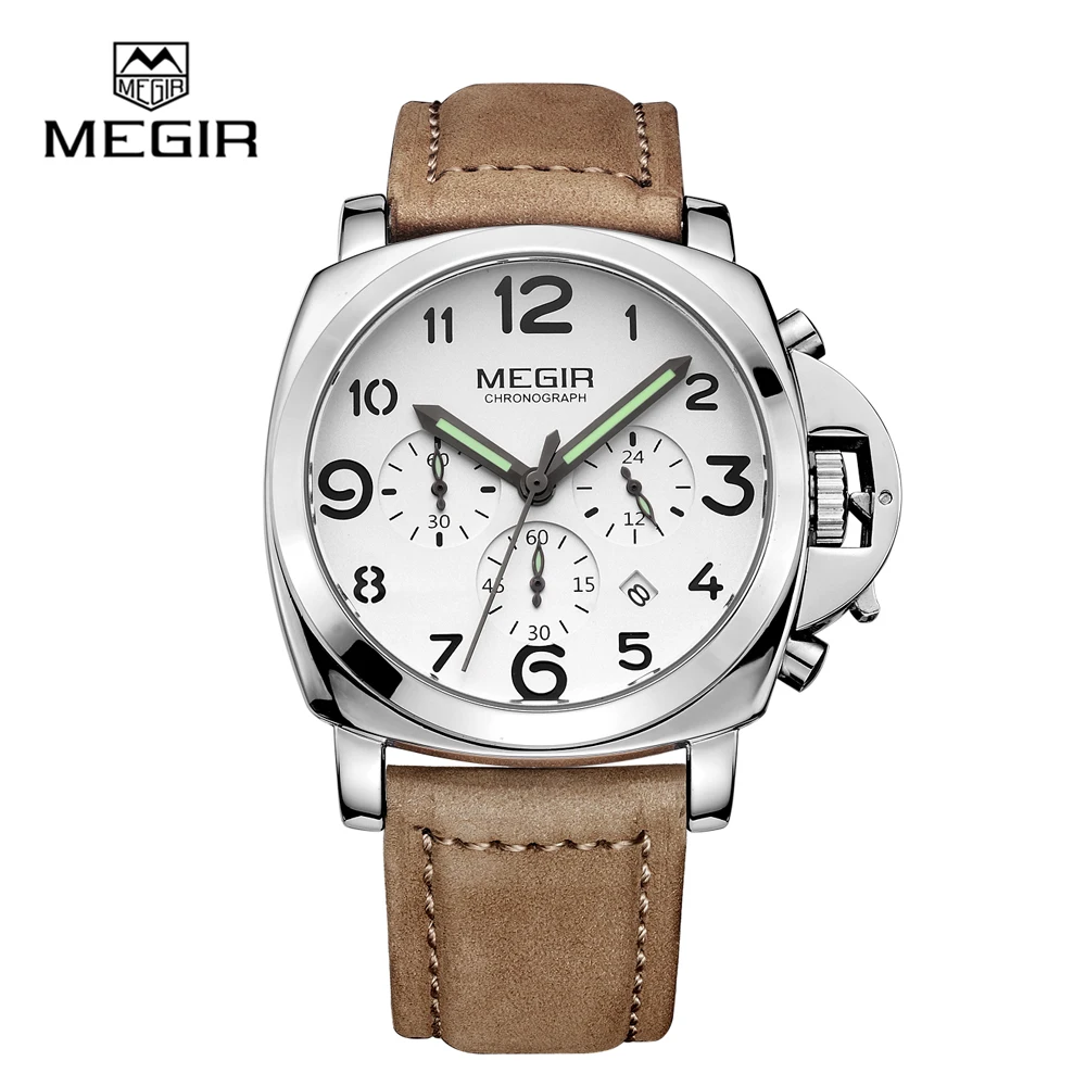 

Megir 3406 Fashion Quartz Watch Analog Display Stainless Steel Waterproof Wrist Watch Men Leather, N/a