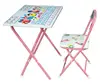 Lovely alphabet adjustable and foldable kids study table and chair