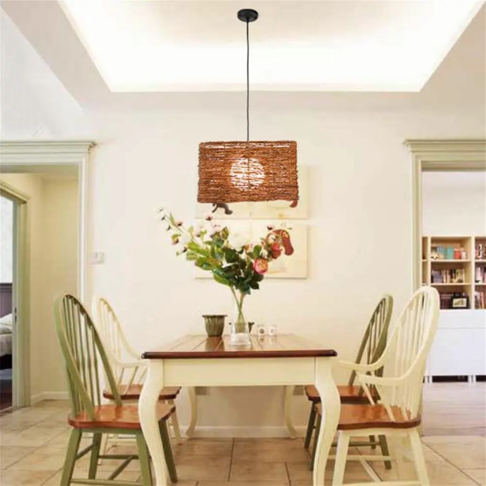 GAO LGDT Creative farm chandeliers, rattan chandeliers personality, hand-knit lamps 42CM 100CM