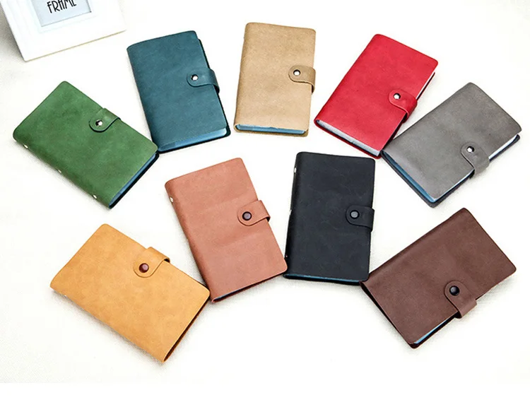 

Wholesale In Stock Split Genuine Leather Credit Business Name Card Holder Book 90 Slot PVC, Black, bean brown, navy blue, coffee, grey, red, green, ivory