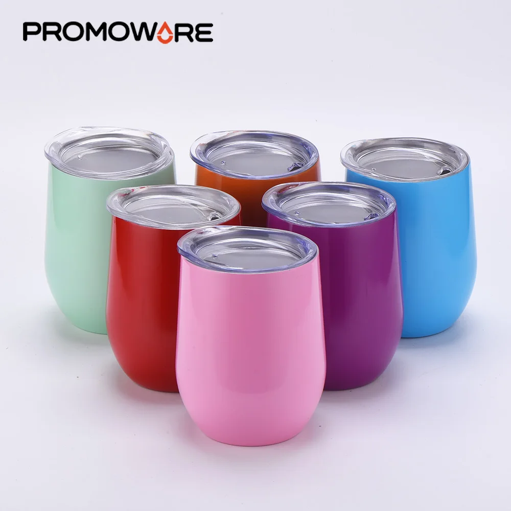 

Wholesale 12 OZ Cheap Vacuum Insulated Tumbler Cup Custom Logo Double Wall Stainless Steel Wine Tumbler Cup with Lid Straw