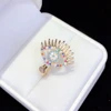 Gold filled bling jewelry rainbow women eye ring anillo