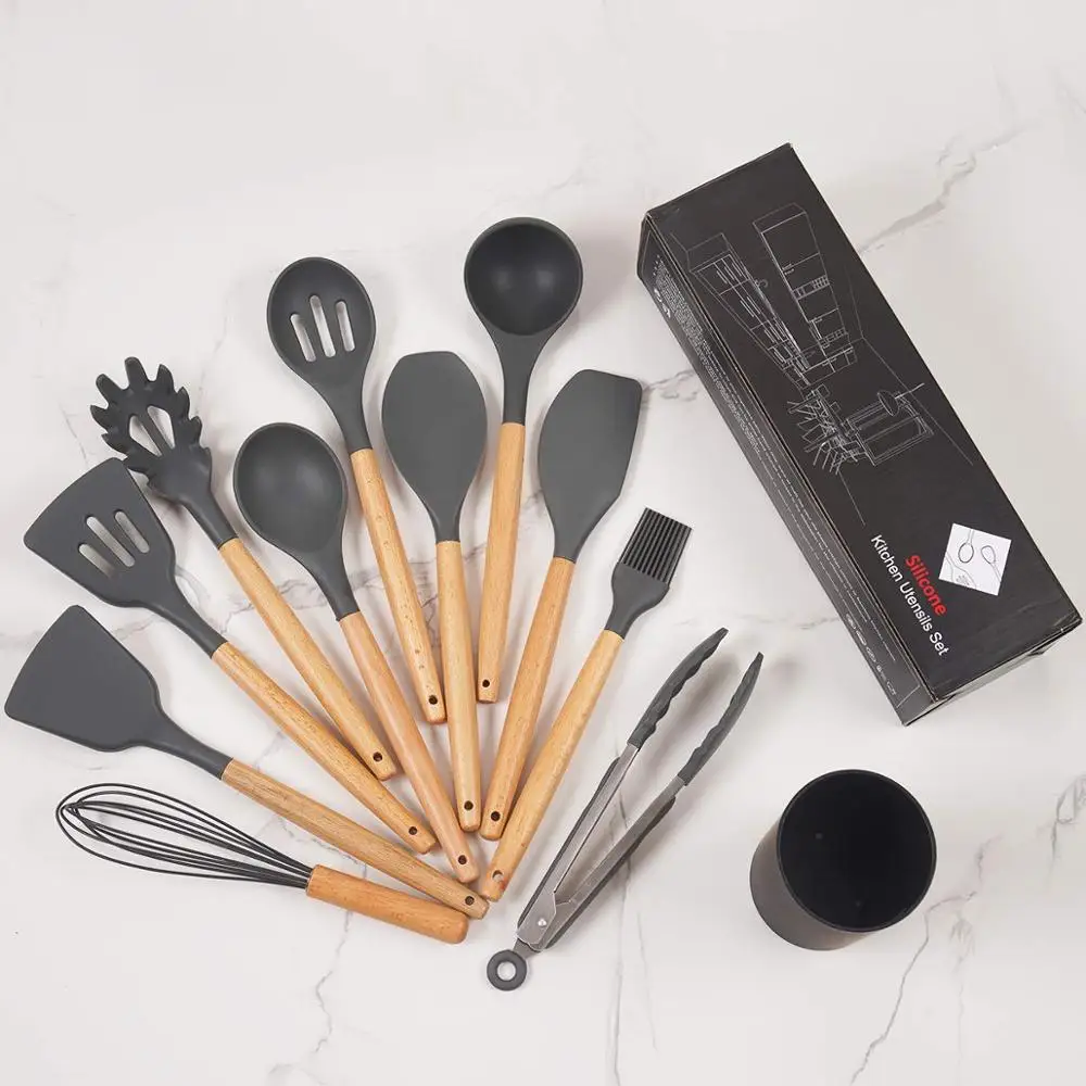 

12pcs new design Silicone Cooking Utensils Set / ceramic kitchen utensil holders