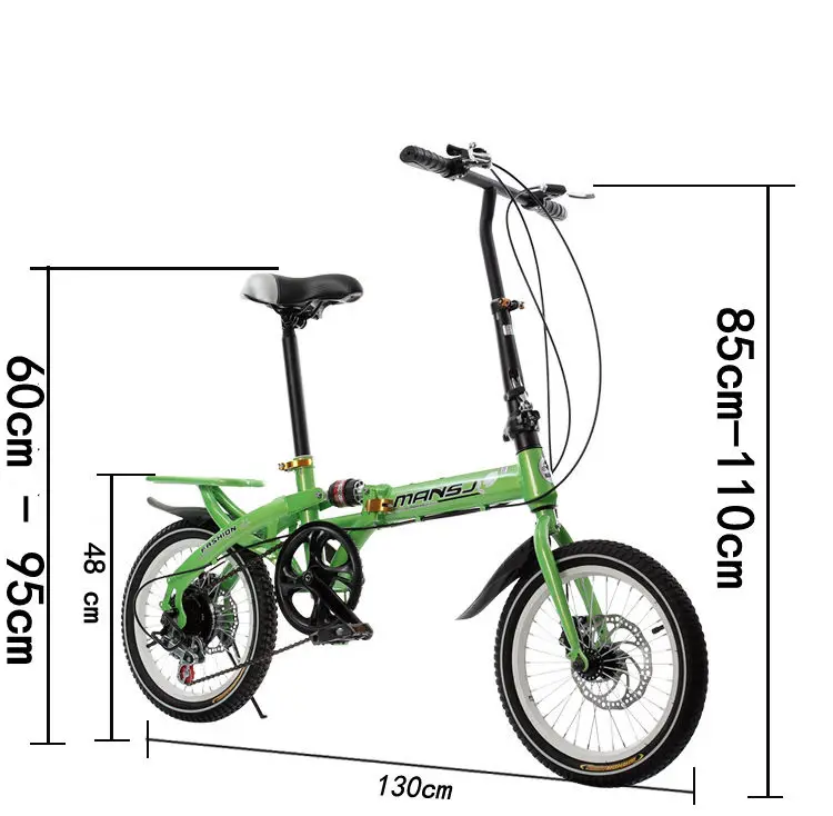 Low Cost High Quality 16 Inch Folding Bike 7 Speed Disc Brake/kids