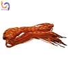 Printing polyester popular among europe and north america 6mm thick oem jacquard logo laces round shoelace with metal tips