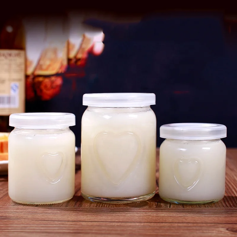 
Food Grade 100ml 150ml 250ml Pudding Glass Jar With Plastic Lids Yogurt Container 