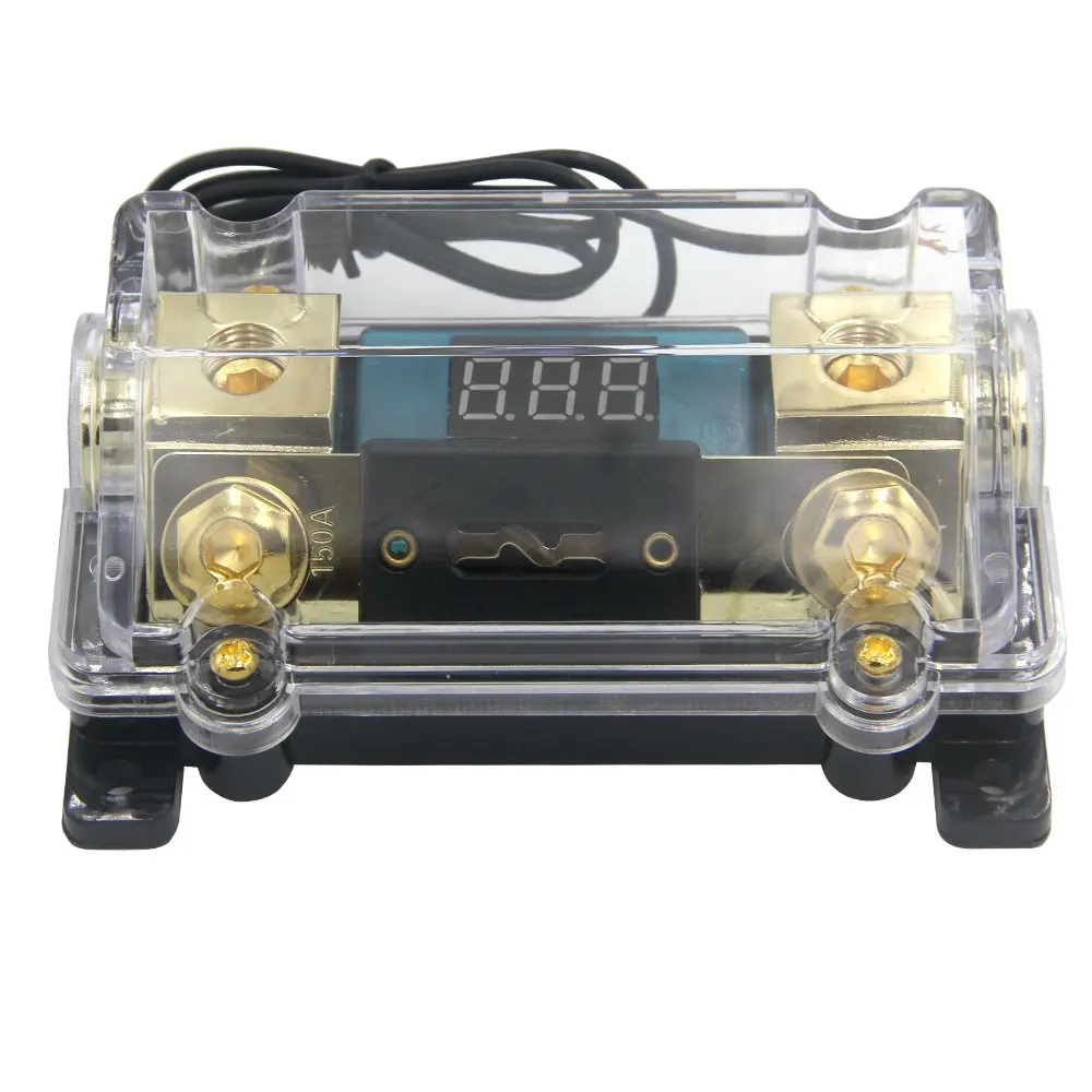 ZOOKOTO 150A Fuse Holder,Car Stereo Audio Led Display Digital Voltage Inline ANL Fuse Holder 0 2 4 Gauge in out with 150 Amp Fuse