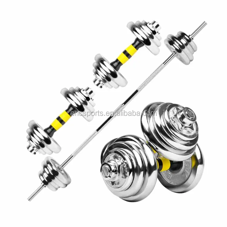
50KG Adjustable Chrome Barbell Dumbbell Set 