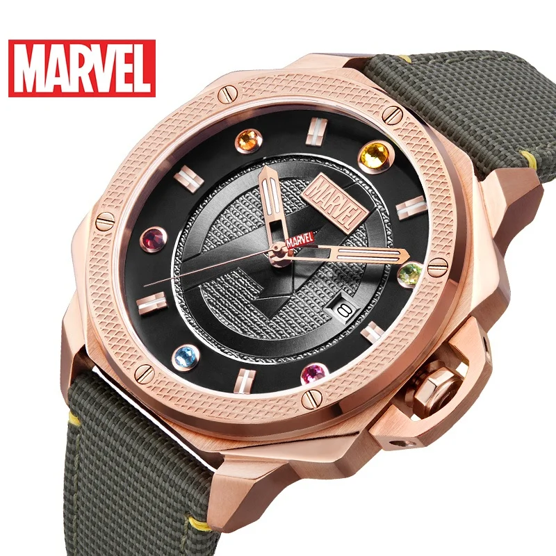 

Top Brand Quality Marvel Licensed Avengers Wristwatch IP Plated Rose Gold Thanos Watch for Male