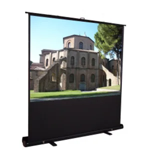 4K HD Portable Floor Rising Screen 60inch 16:9 Fabric Glass Material Pull Up Projector Screens For  Office