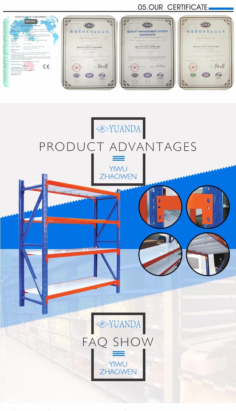 Customized Industrial Adjustable Display Medium Duty Shelves Storage