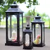 Indoor Outdoor Vintage Black Metal Candle Lantern Led Candle Lamp For Home Decor / Hotel Decor / Holiday Lighting