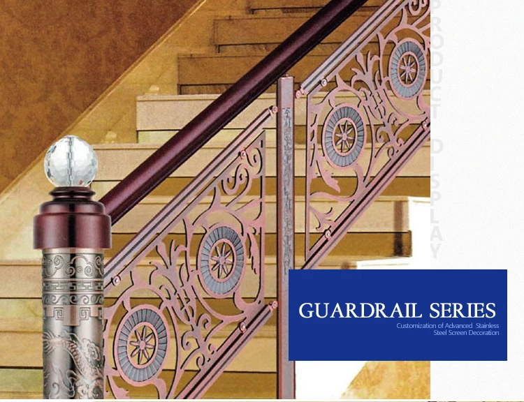 high end customization modern metal stair railing kits indoor villa residential metal stair railings