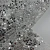 Stock low price textiles types of net embroidered iridescent sequin fabric