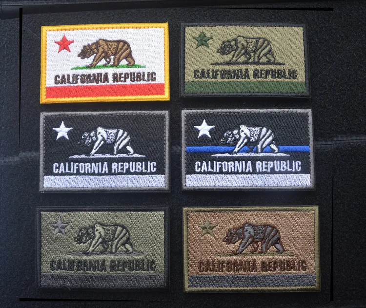 

CALIFORNIA STATE FLAG REPUBLIC POLICE USA ARMY FULL COLOR HOOK LOOP PATCH