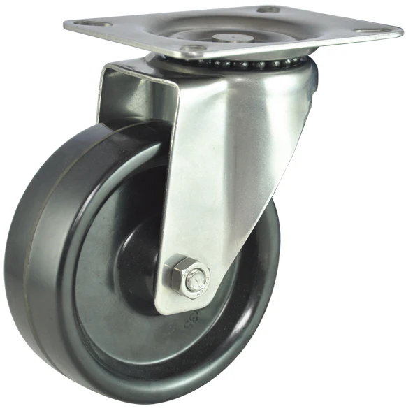 European-Style fixed stainless steel swivel caster wheel for chemical plant