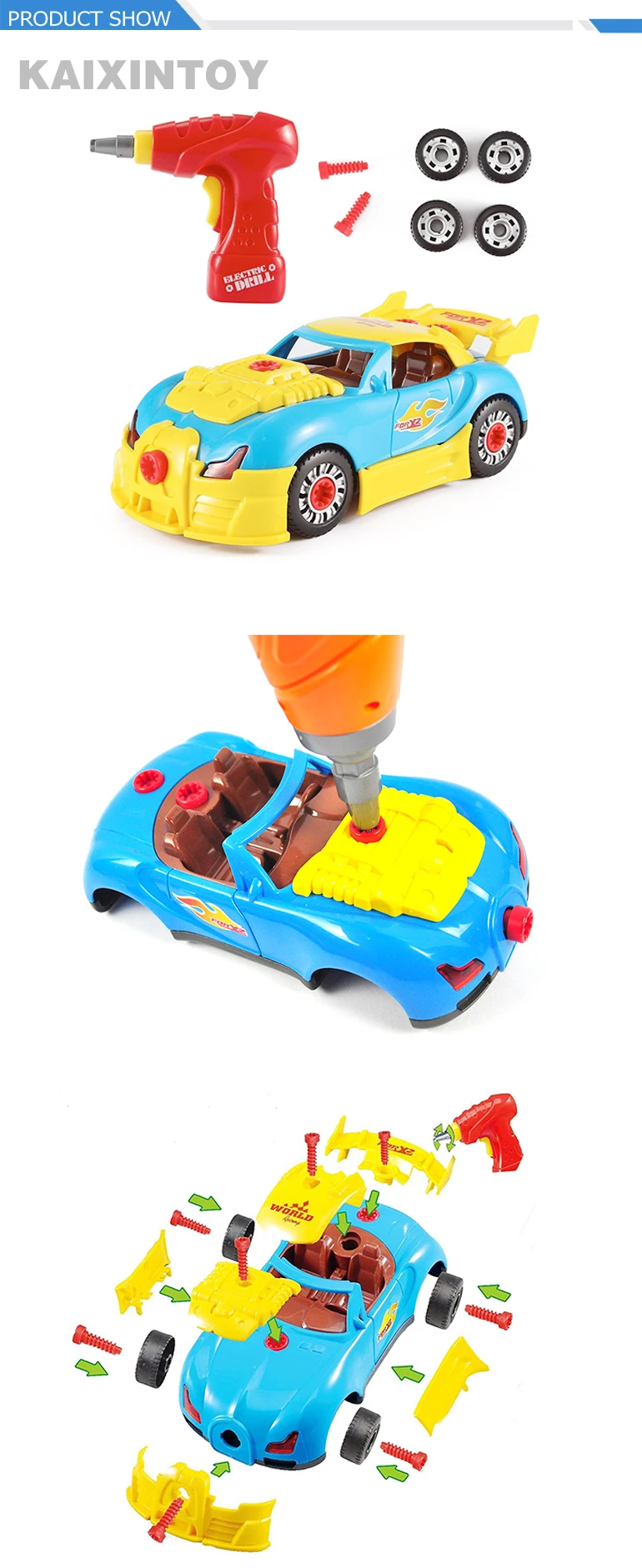 take apart toy car with drill