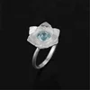 Pure Lotus silver peruvian ring with Topaz Stone