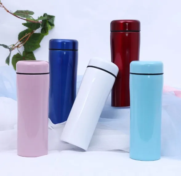 

Customized logo 380ML Stainless Steel Ceramic Double Walled Vacuum Insulated Flask, Red,blue,light bule,pink,white and customize color