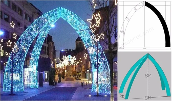 2017 new-type blue christmas tree arch rgb led lights