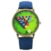 Luxury Solid Color Watches fashion Jeans Leather Billiards Table tennis Quartz Wristwatch Ladies Female Watch relogio feminino