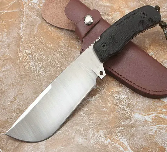 

8Cr13MOV Blade Stainless Steel Knife Camping Outdoor Tool with Cowhide sheath Fishing Survival Knives Dropshipping 8254