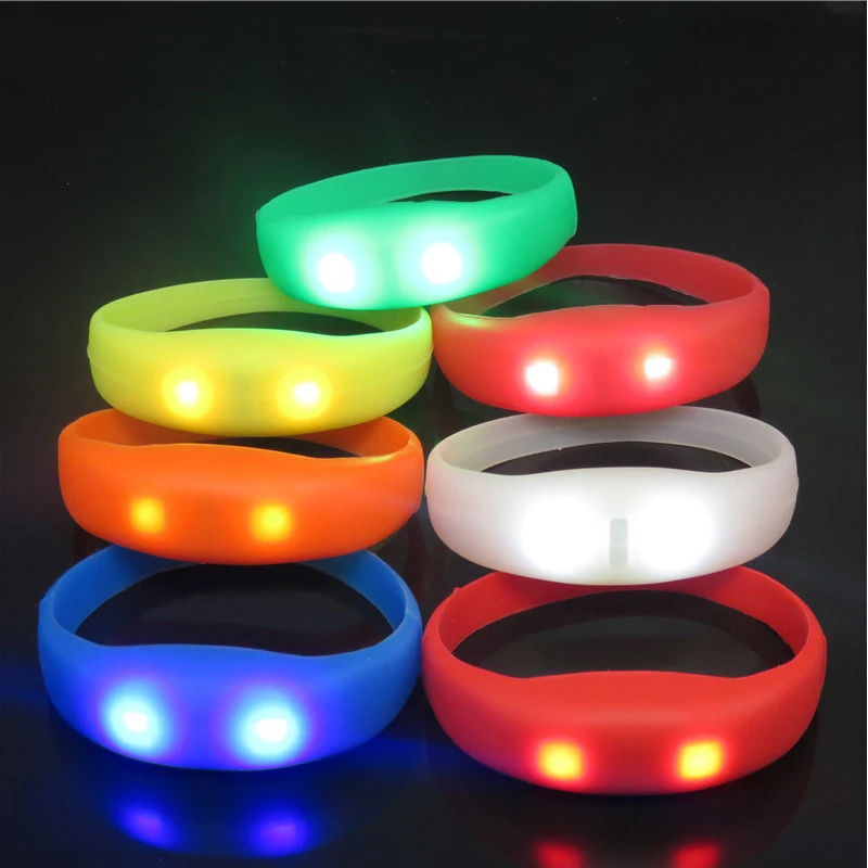 High Quality Custom LED Silicone Bracelet Silicone wristband For Parties-Operated LED Flashing Bracelet Promotion gift For Event
