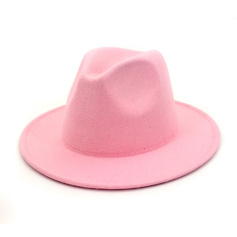 High Quality Man Made Wool Solid Color Panama Style Jazz Hat Felt