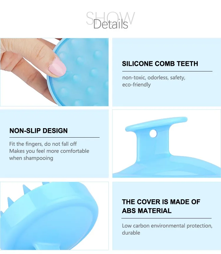 Wholesale Customized Logo Silicone Shampoo Hair Scalp Massage Brush