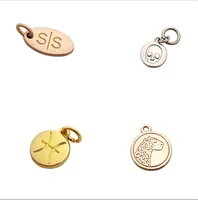 

High quality engraved logo custom metal pendant jewelry tags for decorations