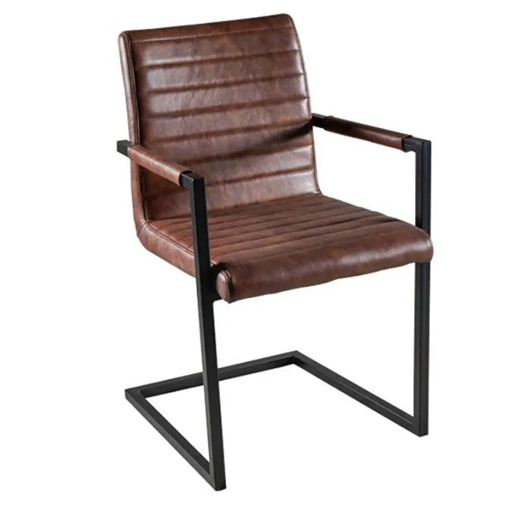 Synthetisch materiaal conferentieruimte klassieke ontwerp industriële stijl vintage metalen frame dining lederen stoelen