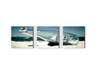 Home Wall Art 3 Piece Seascape Beach Drift Bottle Painting Panel Canvas Art