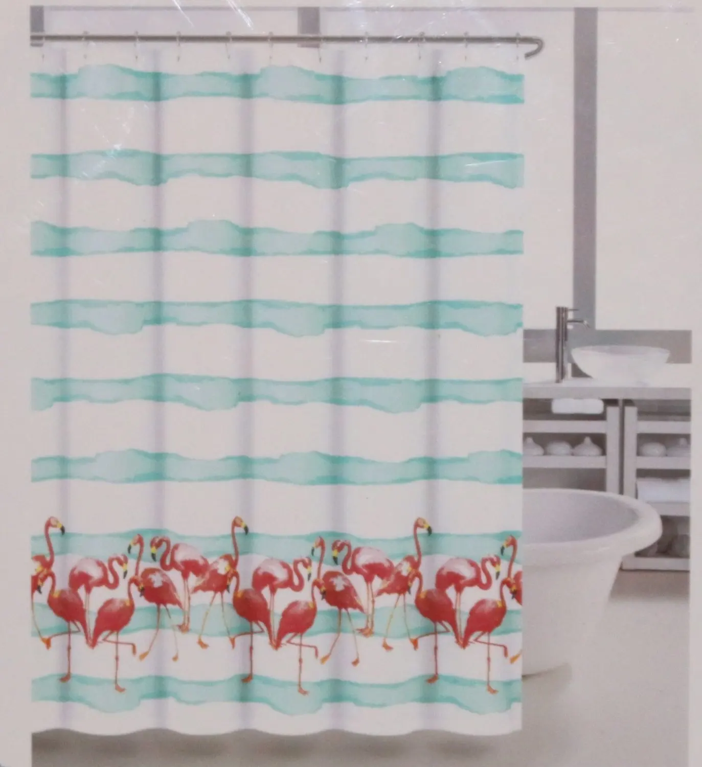 INTERESTPRINT Vintage Tropical Home Bath Decor Flamingo Pineapple Polyester Fabric Shower Curtain Bathroom Sets 69 X 72 Inches INTERESTPRINT Vintage Tropical Home Bath Decor Flamingo Pineapple Polyester Fabric Shower Curtain Bathroom Sets 69 X 72 Inches