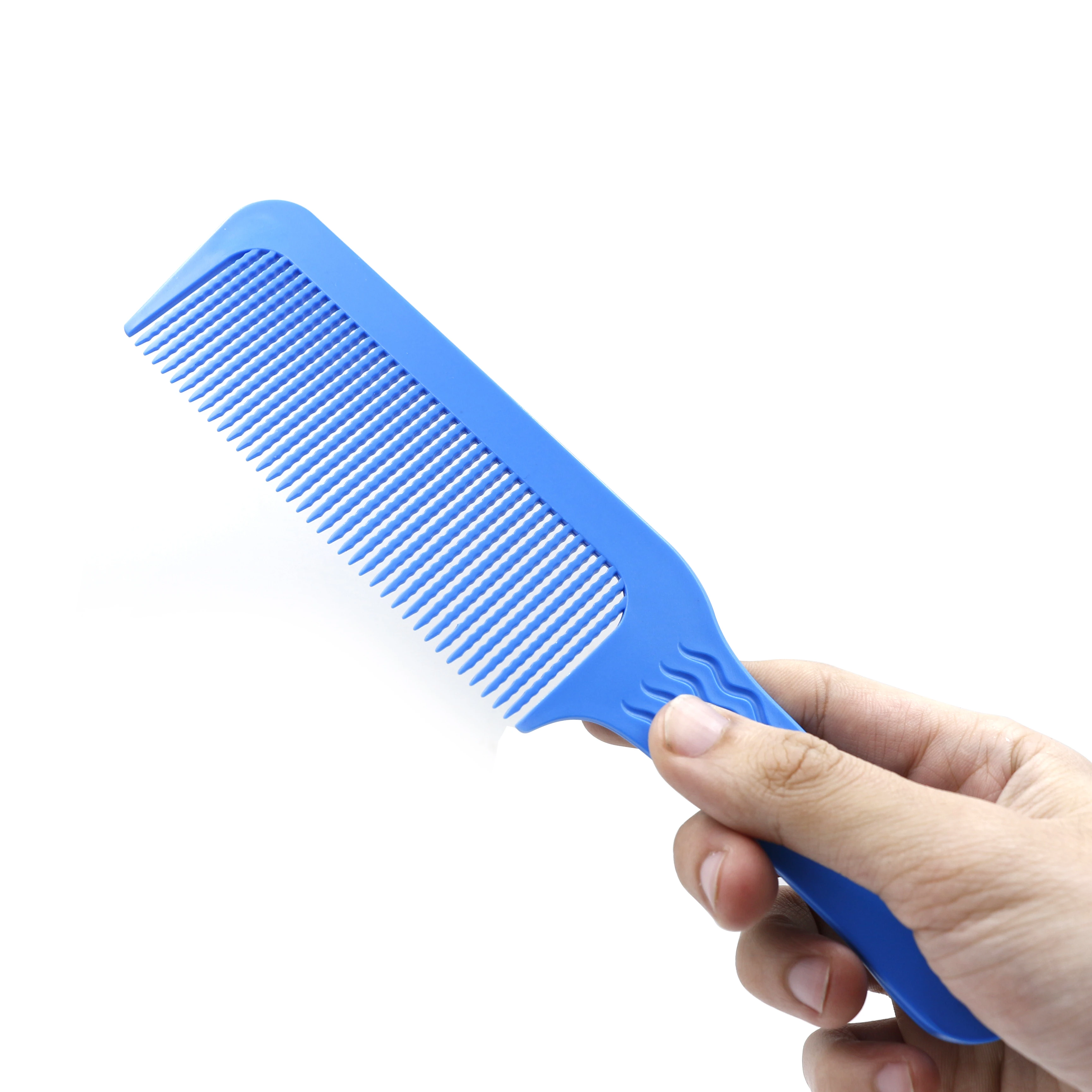 

Professional Barber FY Carbon Antistatic 3D Hairdressing Type Haircut Comb Big Curly Hair Care Wave Tooth Flat Comb, Black, blue,white