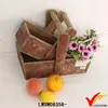 farm vintage small rectangular hand carved wood handle basket