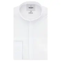 

nylon spandex 4 way stretch tailored fit white reversed collar shirt for men