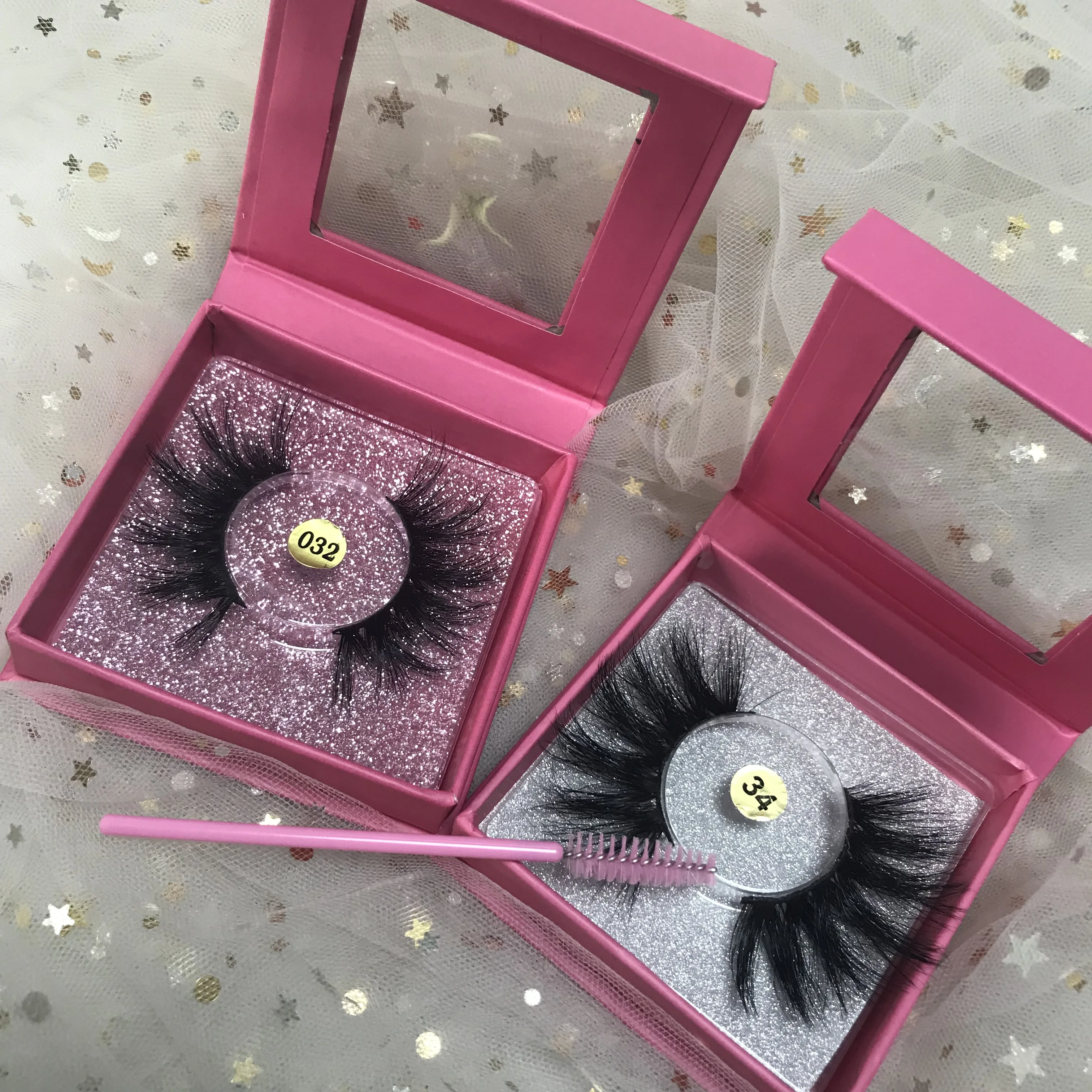 

5d 25mm eyelashes 4D lashes2pairs hot sale styles eyelashes sample set come with cases free shipping ready to ship, N/a