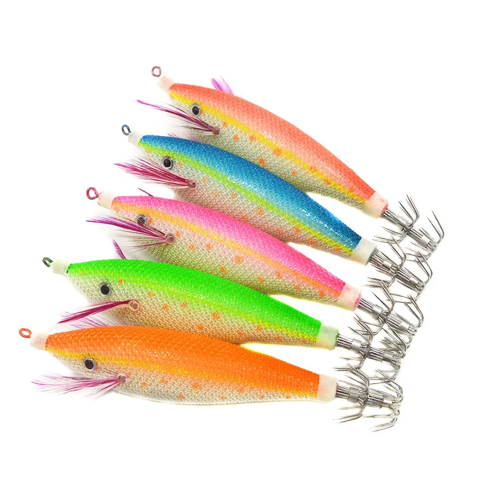 

Big Belly Squid Jig PVC Body Luminous Bottle Of Hook Squid Jig 8mm, 5 colors