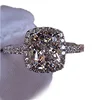 Brand Jewelry Womens White Sapphire 925 Silver Filled Wedding Ring