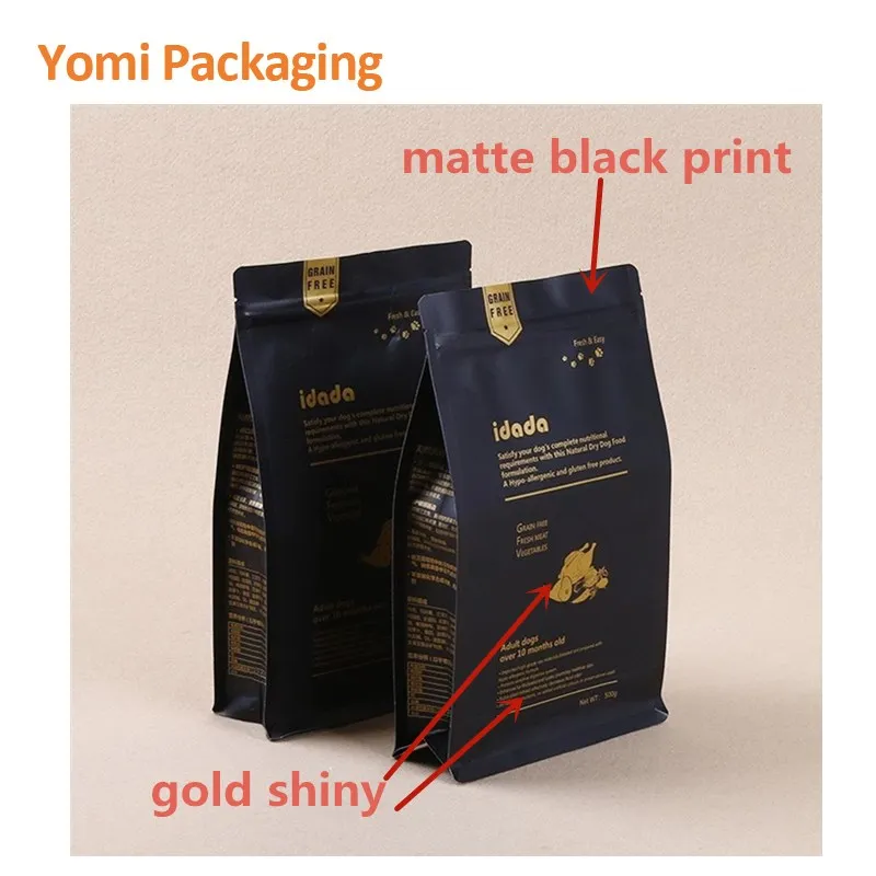 matte black coffee bags