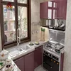 BOMEI factory modular kitchen designs photos high gloss laminate cabinets fiber cupboard