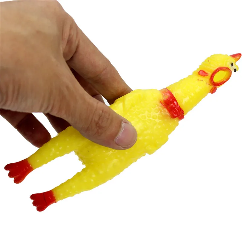 

Funny dog gadgets novelty Yellow Rubber Chicken Pet Dog Toy Novelty Squawking Screaming Shrilling chicken for Cat Pet, Picture
