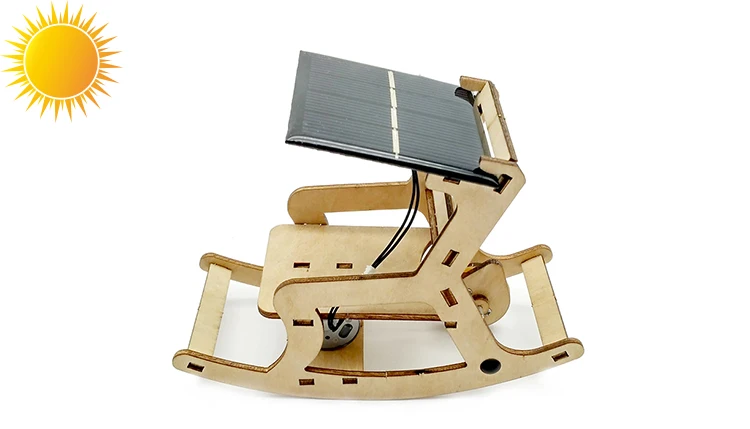 Educational Solar Rocking Chair Model Kids Wooden Toy Kit