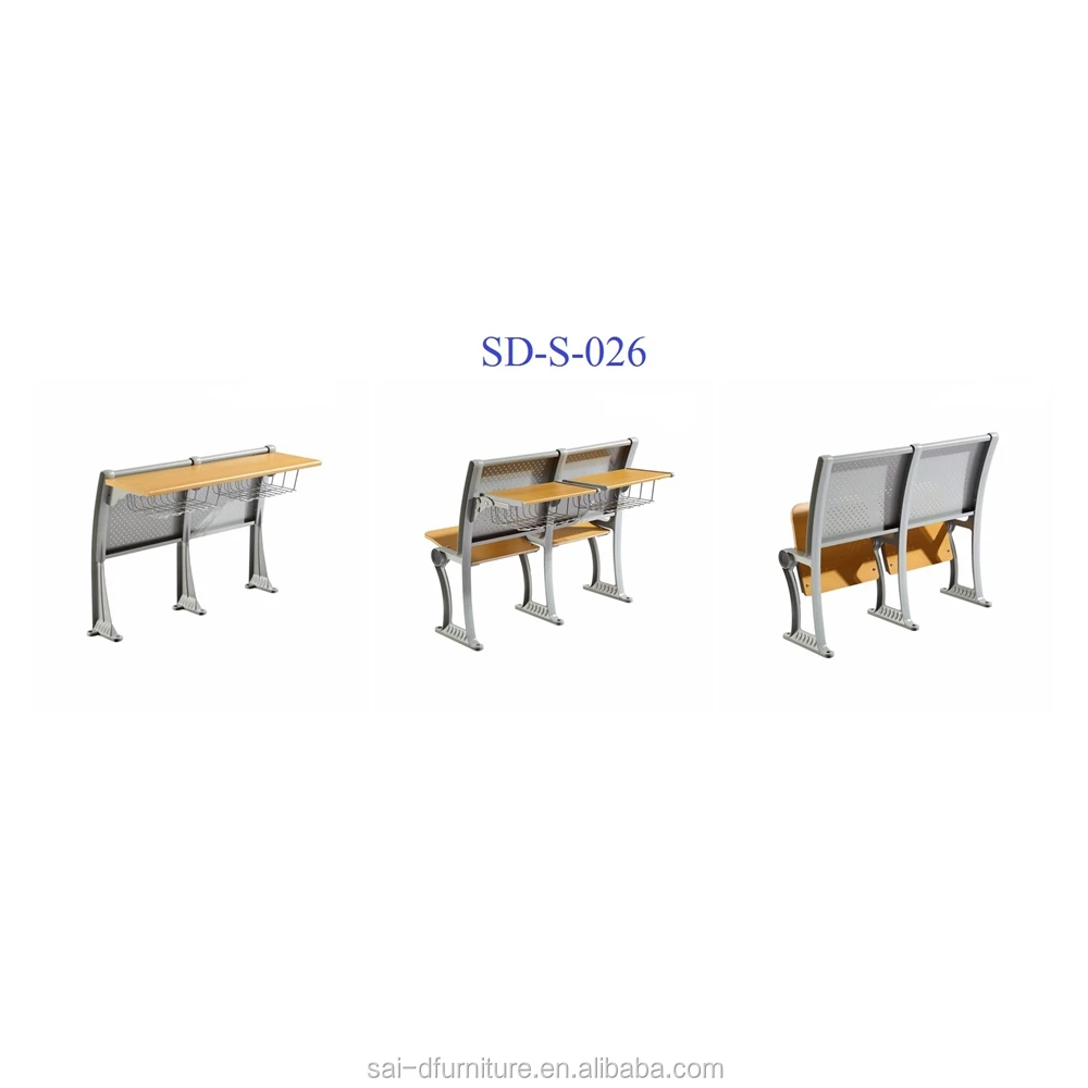 
SD-S-026 Folding University Furniture School Student Desk And Chair Set Combination For Sale 