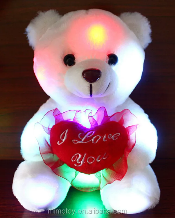 teddy bear with light up heart