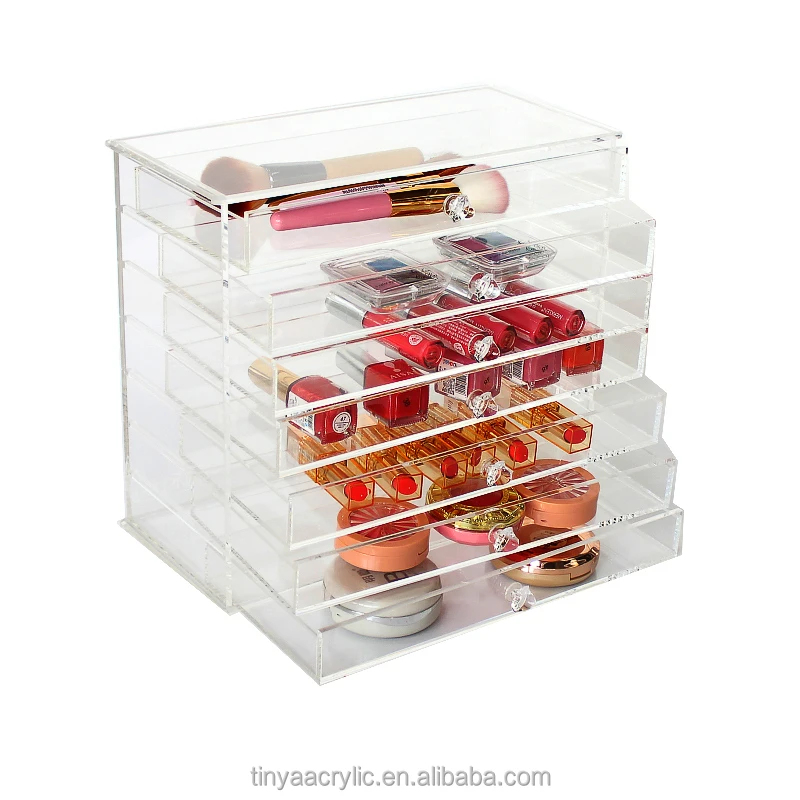 5 6 7 Drawers Kardashian Style Clear Acrylic Makeup Storage