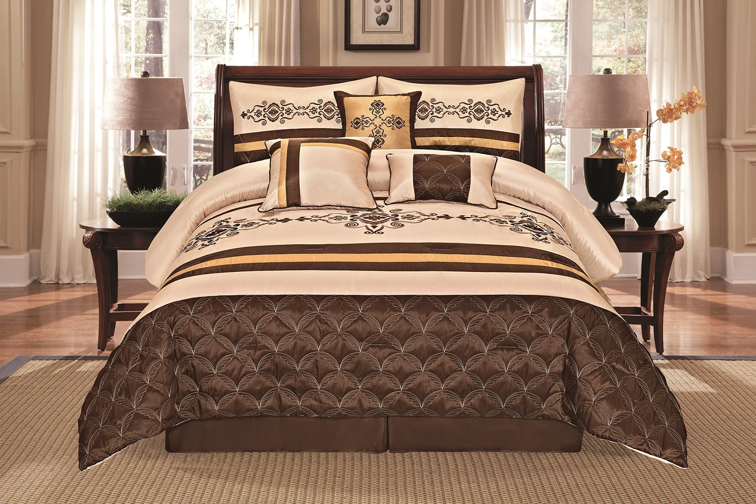 Cheap Brown Gold Comforter Set, find Brown Gold Comforter Set deals on line at