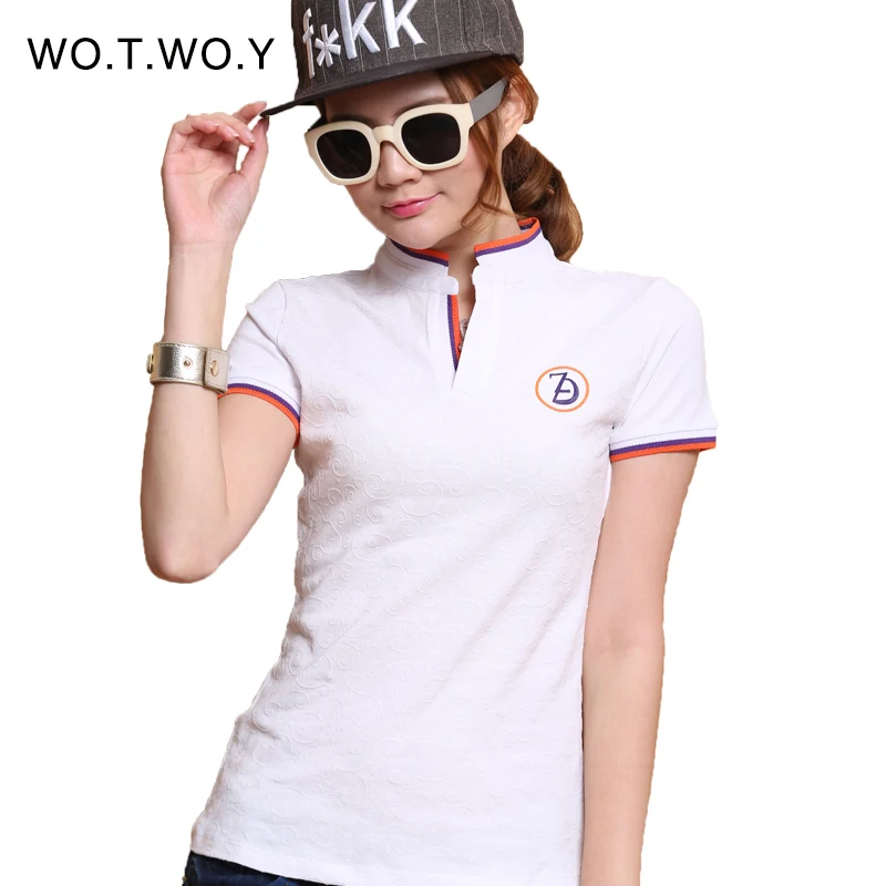 Compra camisa de polo de las mujeres online al por mayor