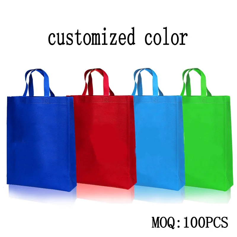 
Customized Logo Printed Tote Bag Foldable Reusable Shopping Folding Non Woven Bag With Handle 